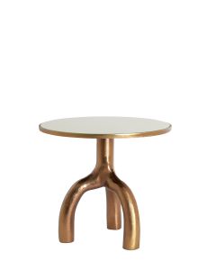 Side table Ø50,5x45,5 cm MELLO shiny brw bronze+glass taupe