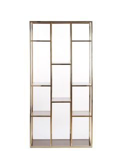 A - Cabinet open 100x36x200 cm LUSAKA glass brown-light gold