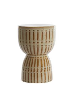 A - Stool Ø28,5x42 cm FINCA ceramics shiny cream+brown