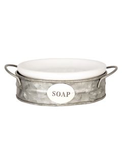 Soap dish in metal holder 16x11x6 cm - pcs     