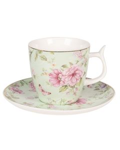 Cup and saucer 9x7x7 cm / Ø 13x2 cm / 160 ml - pcs