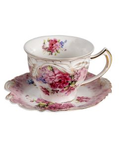 Cup and saucer 12x9x7 cm / 14x15x1 cm / 200 ml - pcs