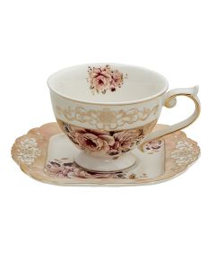 Cup and saucer 12x9x7 cm / 14x15x1 cm / 200 ml - pcs