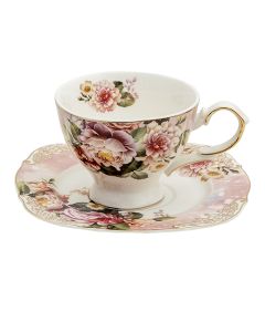 Cup and saucer 12x9x7 cm / Ø 15x1 cm / 200 ml - pcs