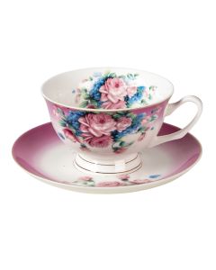 Cup and saucer 12x10x6 cm / Ø 15x2 cm / 200 ml - pcs