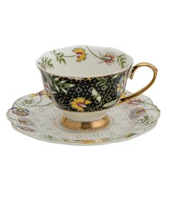 Cup and saucer 12x9x6 cm / Ø 15x2 cm / 200 ml - pcs