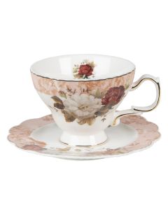 Cup and saucer 12x10x7 cm / Ø 15x1 cm / 200 ml - pcs