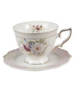 Cup and saucer 12x9x7 cm / Ø 14x2 cm / 200 ml - pcs