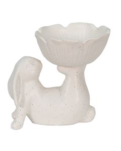 Decoration rabbit with platter 15x11x14 cm - pcs