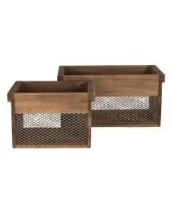 Wooden storage (2) 32x19x16 / 23x16x15 cm - set (2) 