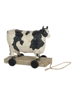 Spotted cow on wheels 14x7x12 cm - pcs     