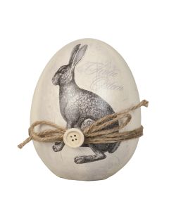 Decoration egg with rabbit Ø 12x14 cm - pcs