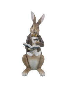 Decoration rabbit reading 15x13x40 cm - pcs     