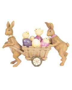 Decoration rabbits with cart 21x6x14 cm - pcs     