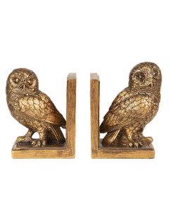 Bookend (2) owls 12x8x16 cm - set (2) 