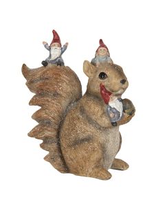 Decoration squirrel with gnomes 16x8x18 cm - pcs     