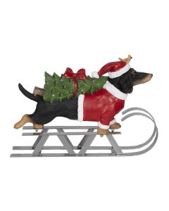 Decoration dog on sledge LED 40x10x28 cm - pcs     