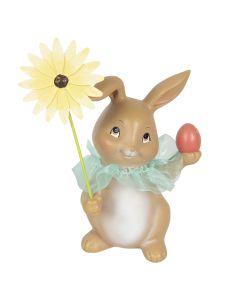 Decoration rabbit with flower 11x9x15 cm - pcs     