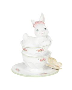 Decoration rabbit in cup 12x12x15 cm - pcs     