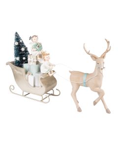 Decoration sledge with deer LED 36x10x26 cm / 2xAAA - pcs