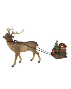 Decoration reindeer with sledge 30x9x20 cm - pcs