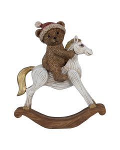 Decoration bear on rocking horse 12x4x14 cm - pcs