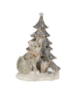 Decoration cat at Christmas tree LED 12x9x16 cm - pcs