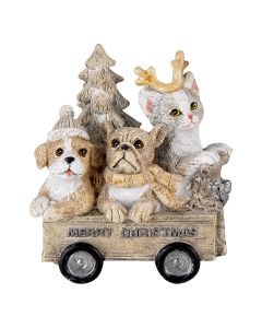 Decoration animals in cart 9x7x11 cm - pcs