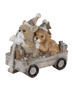 Decoration dogs in cart 10x6x9 cm - pcs