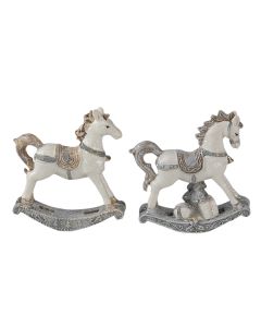Decoration rocking-horse (2) 7x2x8 cm - set (2) 