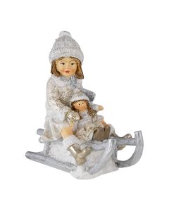 Decoration child on sledge 10x5x10 cm - pcs