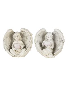 Decoration angels (2) 10x6x10 cm - set (2) 