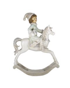 Decoration child on rocking horse 19x8x26 cm - pcs