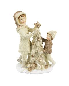 Decoration children with christmas tree 10x5x14 cm - pcs