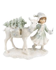 Decoration child with deer 22x9x18 cm - pcs