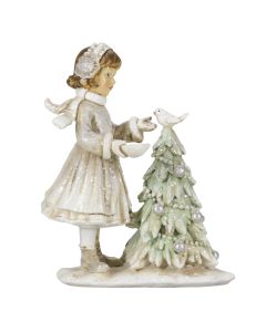 Decoration child with christmas tree 10x5x12 cm - pcs