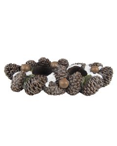 Tealight holder pine cones 27x11x6 cm - pcs