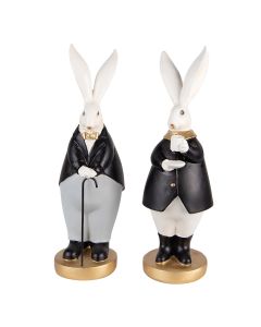 Decoration rabbits (2) 13x11x34 / 13x11x34 cm - set (2) 