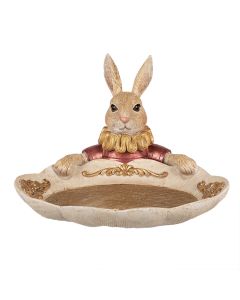 Decoration rabbit with platter 22x21x15 cm - pcs