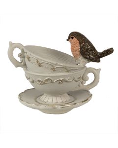 Decoration cups with bird 10x7x8 cm - pcs     