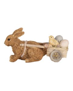 Decoration rabbit with cart 15x5x7 cm - pcs     