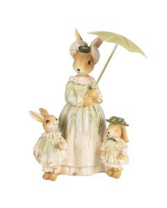 Decoration rabbits with umbrella 16x11x21 cm - pcs