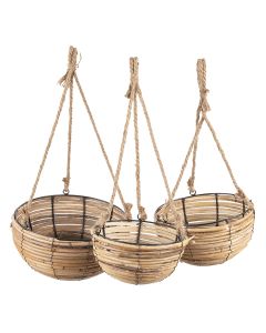 Baskets hanging vertically (3) Ø 28x15 / 24x14 / 20x11 cm - set (3)