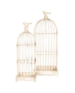 Decoration birdcage (2) 22x22x58 / 16x16x47 cm - set (2) 
