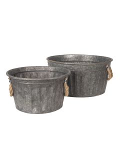 Decoration iron wash tub (2) Ø 35x17 / Ø 27x15 cm - set (2)