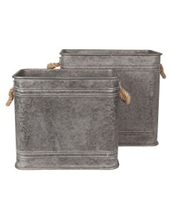 Decoration iron wash tub (2) 44x26x39 / 38x22x33 cm - set (2) 