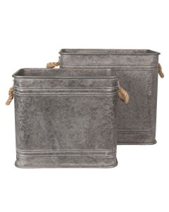 Decoration iron wash tub (2) 44x26x39 / 38x22x33 cm - set (2)