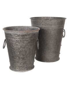 Decoration bucket (2) Ø 37x42 / 32x35 cm - set (2)