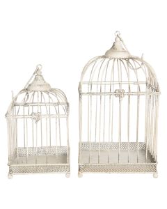 Decoration birdcage (2) 24x24x40 / 18x18x32 cm - set (2) 