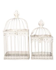 Decoration birdcage (2) 21x21x42 / 18x18x32 cm - set (2) 